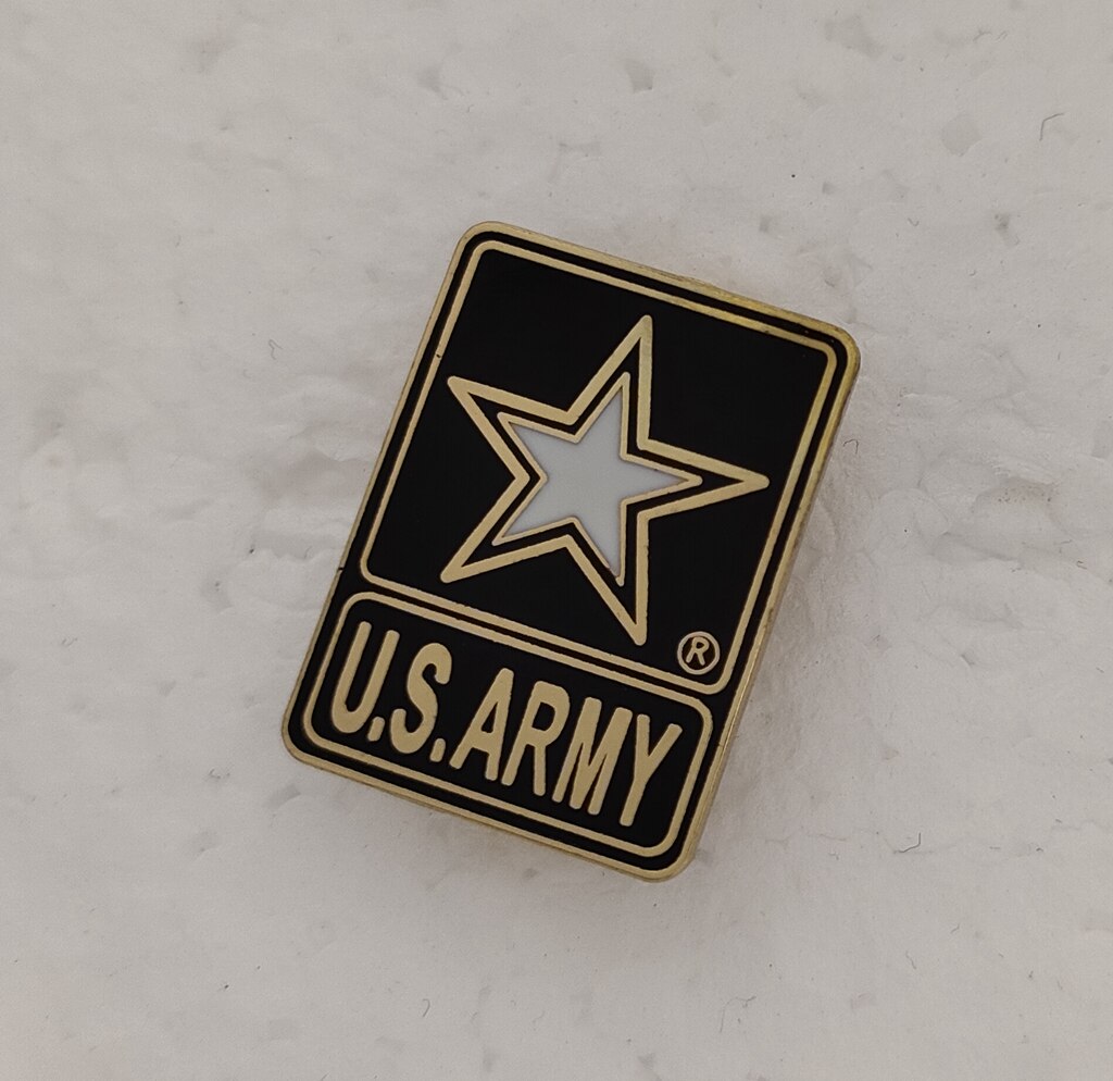 미국 육군 스타 로고 옷깃 휘장 금속 배지 핀